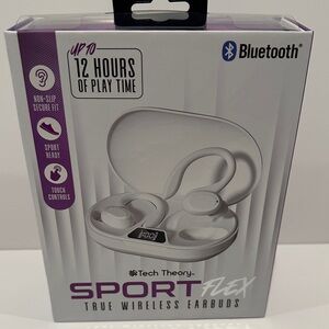 NIB Tech Theory Sports Flex True Wireless Earbuds up to 12 Hours of Play Time.